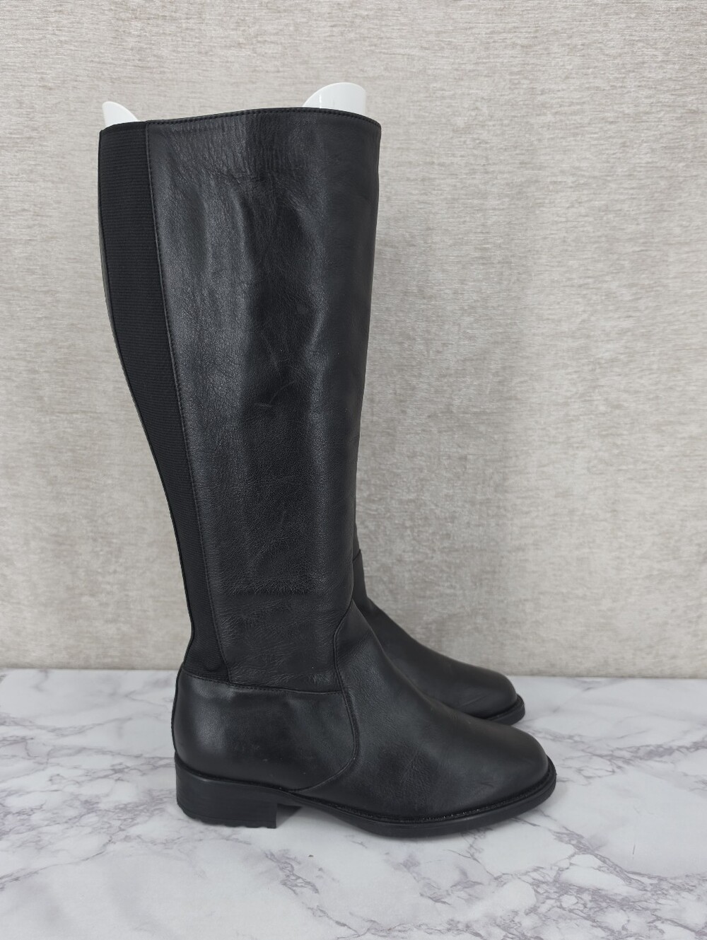 SAS Italian Leather Duchess Tall Boot Black Knee-High Leather Riding Boots